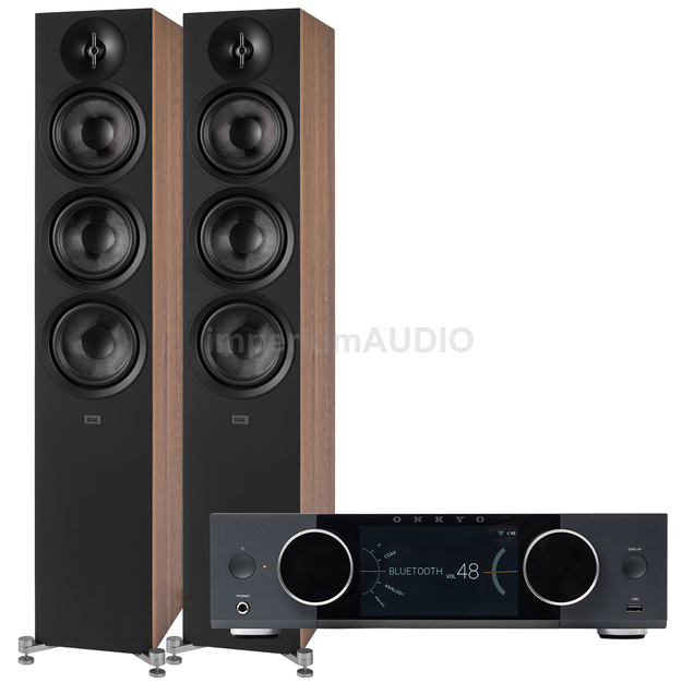 ELAC Debut 3.0 F6.3 Kolumny podłogowe + ONKYO Muse Y-40 Wzmacniacz All-in-One Axign HDMI ARC