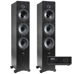 Indiana Line Tesi 661 Black + WiiM Amp Ultra Wzmacniacz Stereo z odtwarzaczem sieciowym 2x 100W Hi-Res HDMI ARC Tidal Wi-Fi