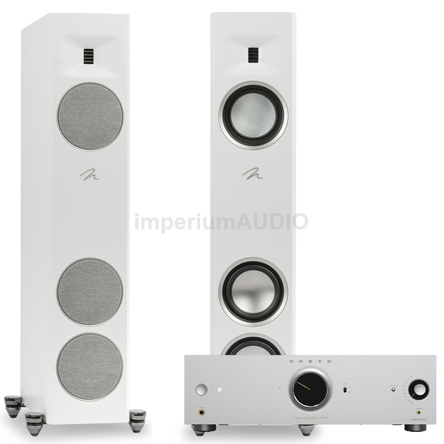 MARTIN LOGAN Motion Reimagined F10 Kolumny podłogowe + Onkyo Icon A-50 Silver Wzmacniacz stereo