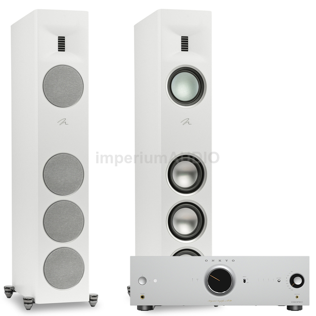 MARTIN LOGAN Motion Reimagined XT F100 Kolumny podłogowe + Onkyo Icon A-50 Silver Wzmacniacz stereo