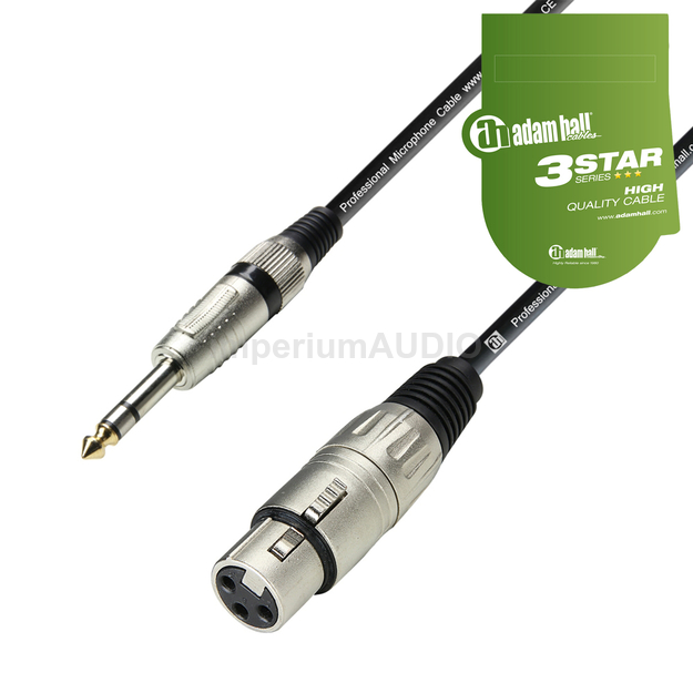 ADAM HALL K3BFV KABEL MIKROFONOWY JACK - XLR 3m