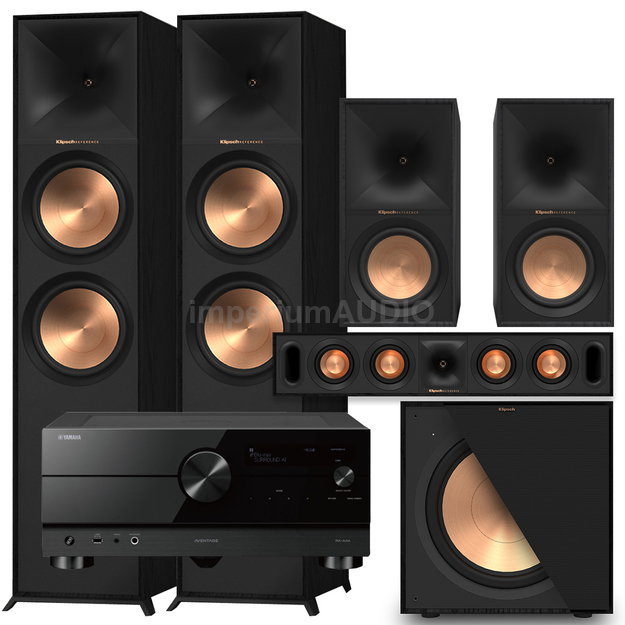 KLIPSCH R-800F + R-60M + R-30C + R-121SW + YAMAHA RX-A2A Aventage