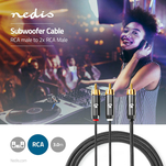Nedis Profigold Kabel do subwoofera TYP Y 2x RCA-1x RCA 3m - 12