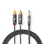 Nedis Profigold Kabel Audio Stereo 2x RCA - 1x JACK 3,5mm 5m - 4