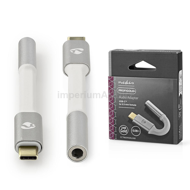 Nedis Profigold KABEL AUDIO Adapter WTYK USB-C - GNIAZDO JACK 3.5mm 0.08m