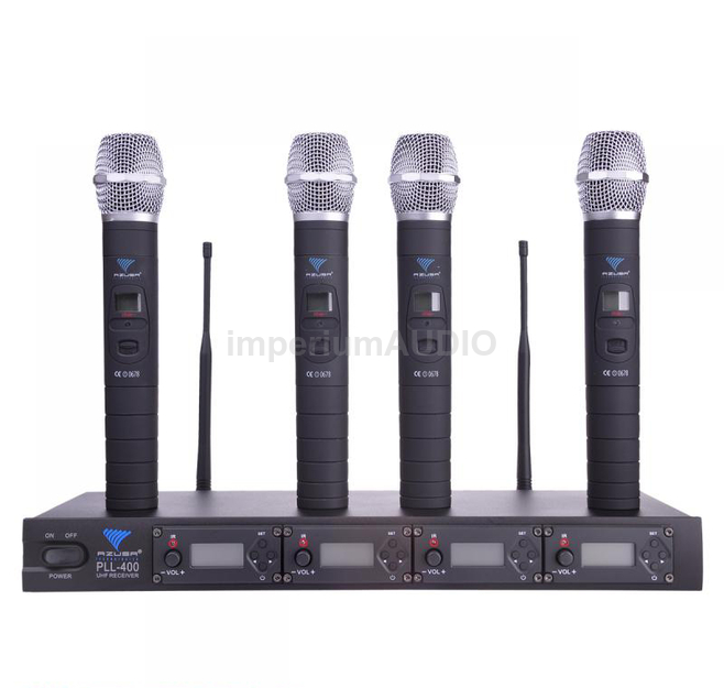 AZUSA PLL-400 MIK0116-4 Cztery mikrofony bezprzewodowe UHF