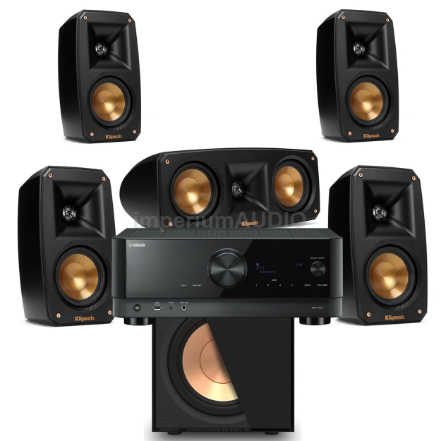 KLIPSCH Theater Pack + R-101SW + YAMAHA RX-V4A Zestaw kolumn 5.1