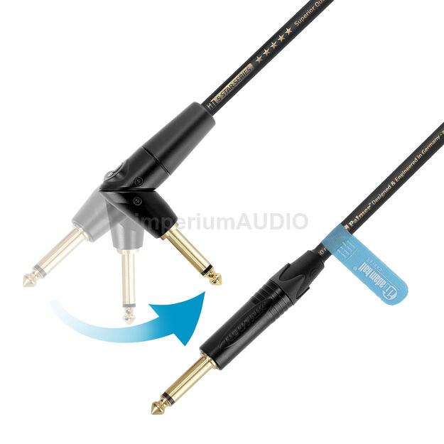 Kabel instrumentalny Palmer® Adam Hall FLIPJACK® prosty i kątowy jack 3m seria 5 STAR K5IPPR
