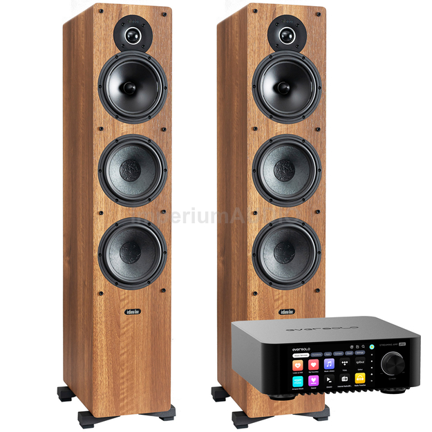Indiana Line Tesi 661 Walnut + EverSolo PLAY Wzmacniacz ALL-IN-ONE Ekran LCD 5,5 Tidal Spotify