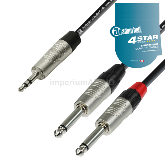 ADAM HALL K4YWPP KABEL AUDIO 2x JACK-JACK 3.5 3m