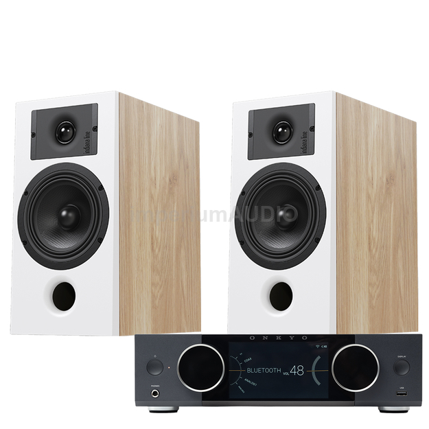 Indiana Line DIVA 3 Kolumny podstawkowe + ONKYO Muse Y-40 Wzmacniacz All-in-One Axign Class D MOSFET HDMI ARC