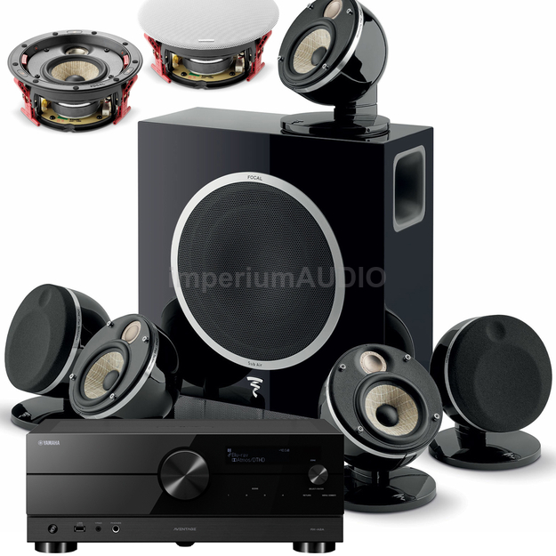 FOCAL DOME FLAX ZESTAW KOLUMN SUB AIR + ICW4 7.1 Dolby Atmos + YAMAHA AVENTAGE RX-A2A