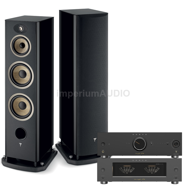 FOCAL Aria EVO X N°4 Kolumna podłogowa + Onkyo Icon M-80 + P-80 Końcówka mocy i przedwzmacniacz