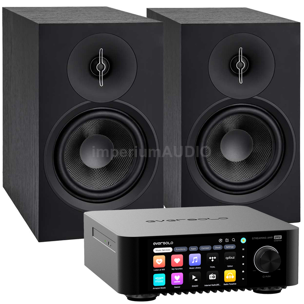 ELAC Debut 3.0 B6.3 Kolumny podstawkowe + EverSolo PLAY CD Edition Wzmacniacz ALL-IN-ONE z