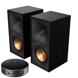 Klipsch R-50PM Aktywne kolumny podstawkowe + WiiM Mini STRUMIENIOWY ODTWARZACZ SIECIOWY Hi-RES