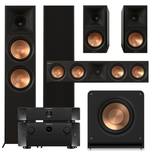 Klipsch Seria II RP-8000F + RP-600M + RP-504C + RP-1400SW + Marantz AMP 30 + AV 30 Zestaw kolumn kina 5.1