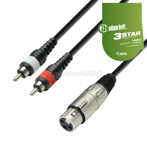 ADAM HALL K3YFCC KABEL SYGNAŁOWY XLR - 2x RCA 1m