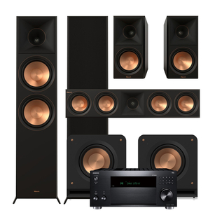 Klipsch Seria II RP-8000F + RP-600M + RP-504C + 2x RP-1000SW + ONKYO TX-RZ50 Sieciowy amplituner 9.2 DAB
