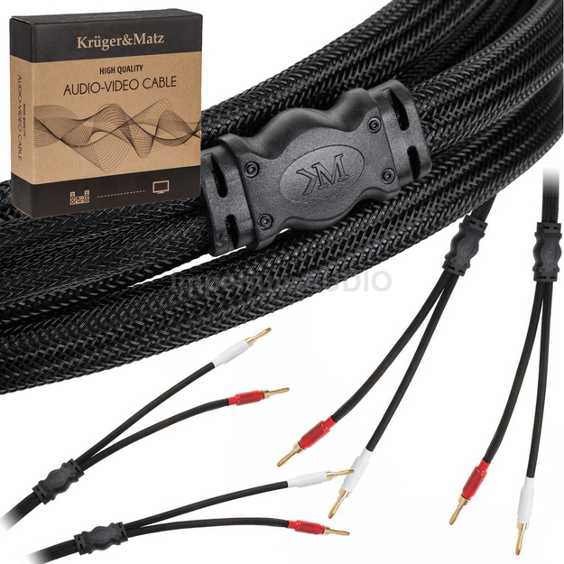Kruger&Matz Kabel głośnikowy OFC wtyki banan 3m