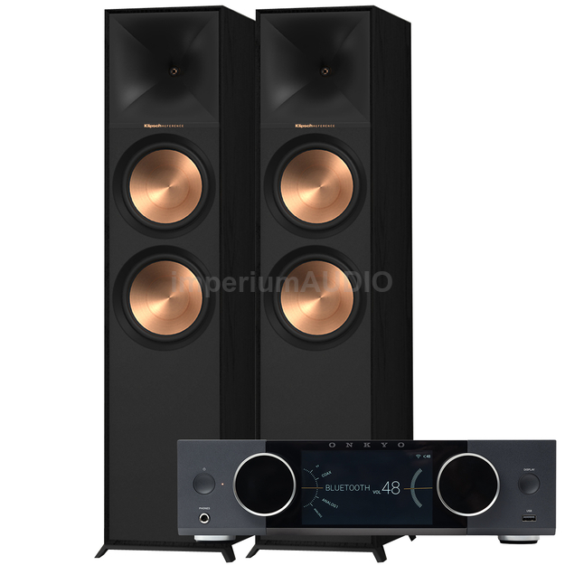 Klipsch R-800F Reference II Kolumna podłogowa + ONKYO Muse Y-40 Wzmacniacz All-in-One Axign Class D MOSFET HDMI ARC