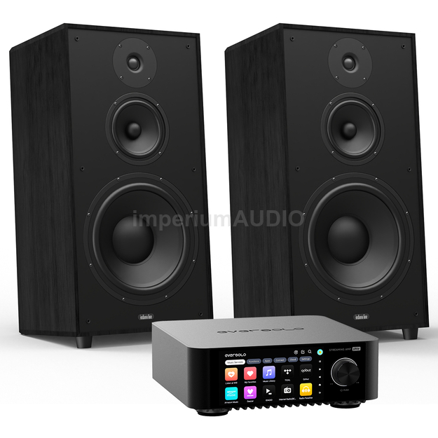 Indiana Line Utah 5 Kolumny podłogowe vintage + EverSolo PLAY Wzmacniacz ALL-IN-ONE Tidal Spotify