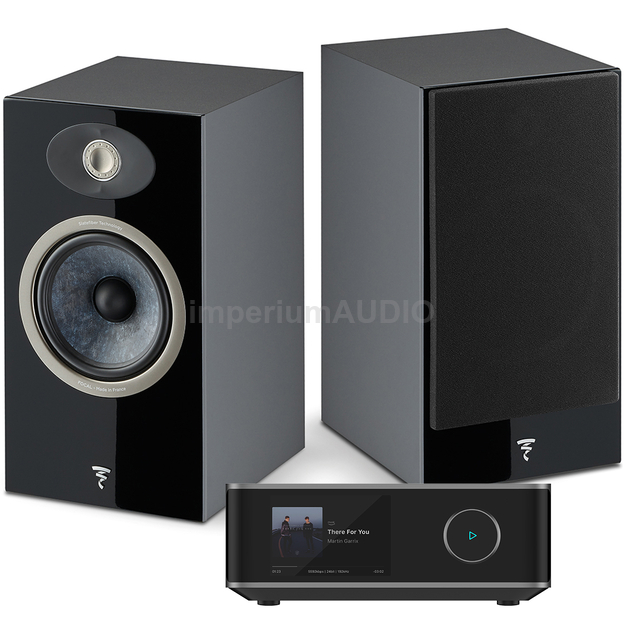 FOCAL THEVA N°1 Black + WiiM Amp Ultra Wzmacniacz Stereo z odtwarzaczem sieciowym 2x 100W Hi-Res HDMI ARC Tidal Wi-Fi