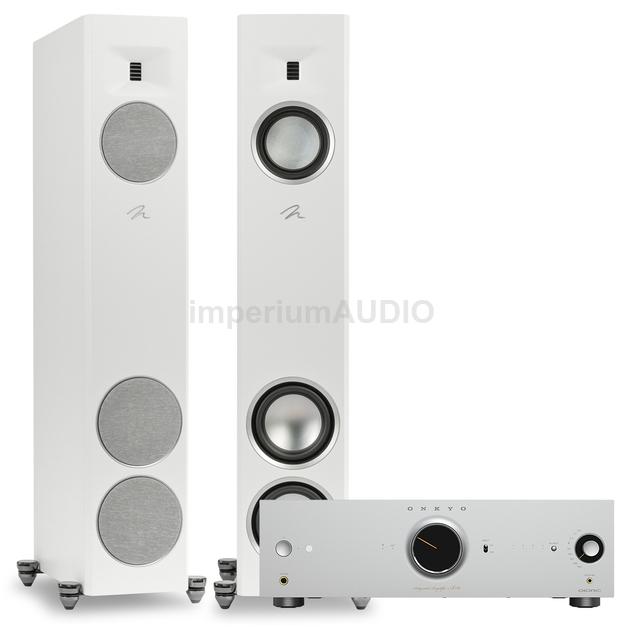 MARTIN LOGAN Motion Reimagined F20 Kolumny podłogowe + Onkyo Icon A-50 Silver Wzmacniacz stereo