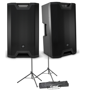 LD SYSTEMS ICOA 15A i 15A BT Zestaw kolumn aktywnych + statywy z torbą