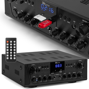 POWER DYNAMICS PV-220BT WZMACNIACZ STEREO 2 STREFOWY FM USB SD BT