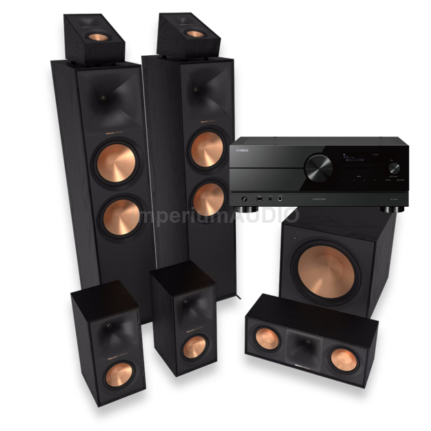 KLIPSCH R-800F + R-50M + R-50C + R-40SA + R-121SW + YAMAHA RX-A2A Aventage