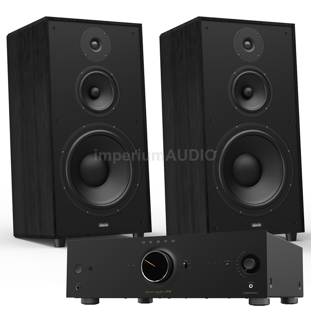 Indiana Line Utah 5 Kolumny podłogowe vintage black + Onkyo Icon A-50 wzmacniacz sieciowy Stereo Klasa AB