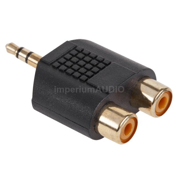 ZŁĄCZE ADAPTER PRZEJŚCIÓWKA 2x RCA GNIAZDO - WTYK Jack 3,5mm
