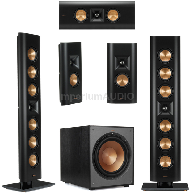 KLIPSCH RP-640D RP-240D RP-140D R-120SW Zestaw kolumn naściennych 5.1 On-Wall