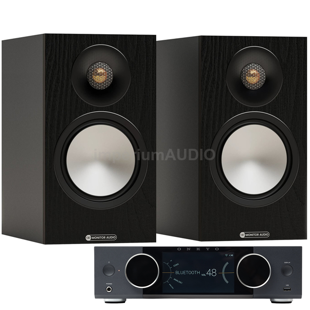 MONITOR AUDIO Bronze 50 7G Kolumna podstawkowa + ONKYO Muse Y-40 Wzmacniacz All-in-One Axign Class D MOSFET HDMI ARC