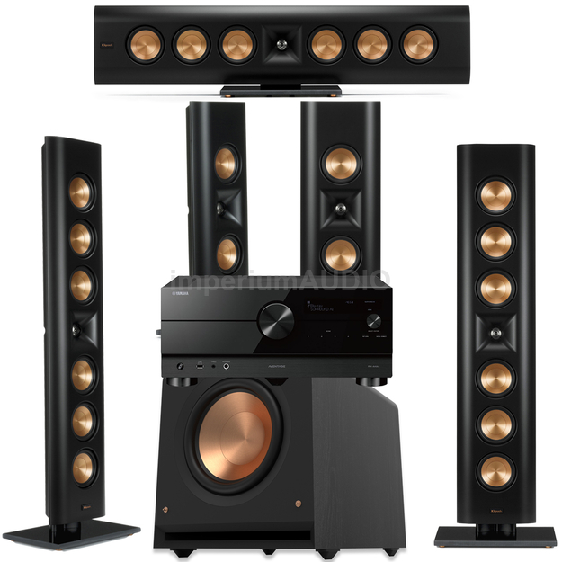 KLIPSCH RP-640D RP-240D + RP-1200SW Zestaw kolumn On-Wall 5.1 + YAMAHA RX-A4A Amplituner 7.2