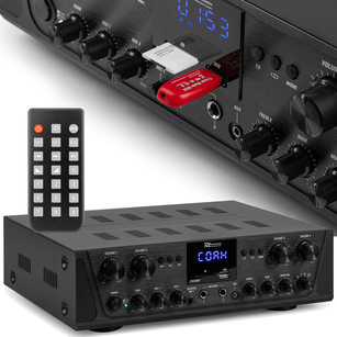 POWER DYNAMICS PV-240BT WZMACNIACZ STEREO 4 STREFOWY FM USB SD BT - HIT