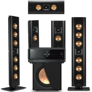 KLIPSCH RP-640D + RP-240D + RP-140D + R-121SW Zestaw kolumn On-Wall 5.1 + YAMAHA RX-V6A Amplituner 7.2