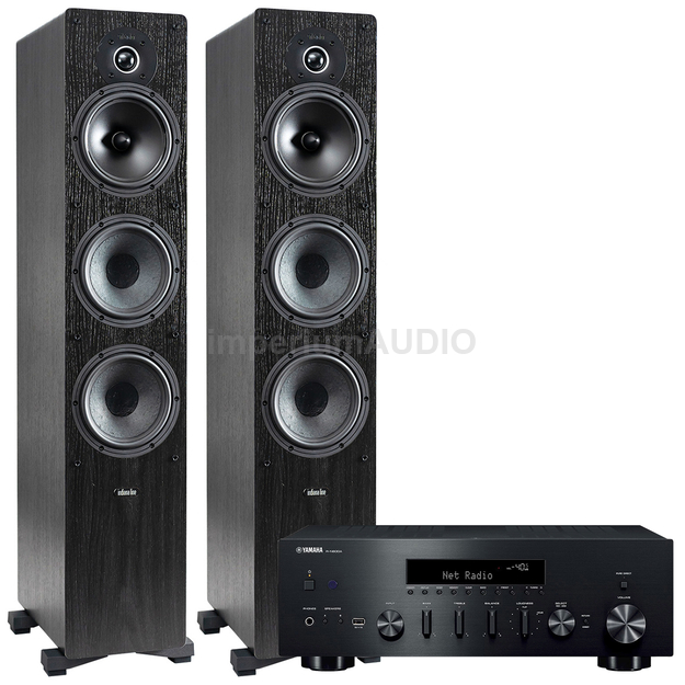 Indiana Line Tesi 661 Black + Yamaha R-N600A Amplituner stereo z MusicCast z DAB+