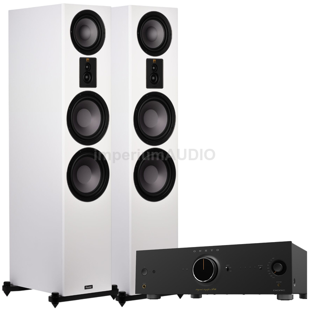 Magnat Signature 809 Kolumna podłogowa Hi-Res White + Onkyo Icon A-50 Sieciowy Wzmacniacz Stereo