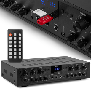 POWER DYNAMICS PV-260BT WZMACNIACZ 6 STREFOWY FM USB SD BT