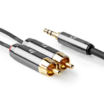 Nedis Profigold Kabel Audio Stereo 2x RCA - 1x JACK 3,5mm 2m - 4