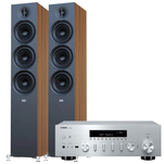 ELAC Debut 3.0 F6.3 Kolumny podłogowe Walnut + Yamaha R-N600A Amplituner stereo z MusicCast z DAB+ - 2