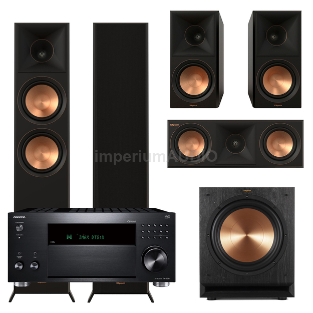Klipsch Seria II RP-6000F + RP-600M + RP-500C + SPL-120 + ONKYO TX-RZ50 Sieciowy amplituner 9.2 DAB