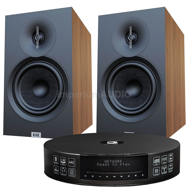 ELAC Debut 3.0 B6.3 Kolumna podstawkowa + Elipson Music Center Connect HD Amplituner all-in-one Streamer CD Wi-Fi Tidal Spotify