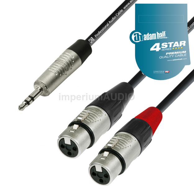 ADAM HALL K4YWFF KABEL AUDIO 2x XLR-JACK 3.5 3m