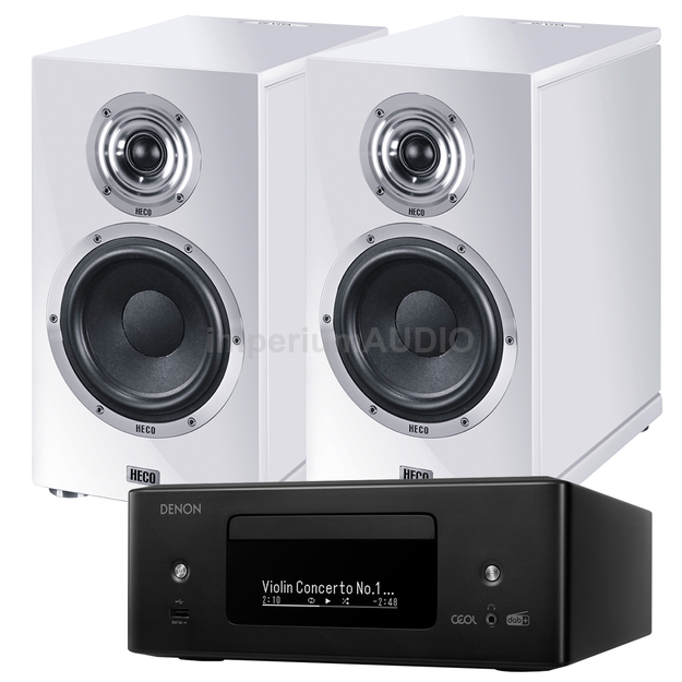 HECO In Vita 3 + Denon RCD-N12 DAB Sieciowy Amplituner Stereo z CD Wi-Fi HEOS HDMI DAB/FM AirPlay 2