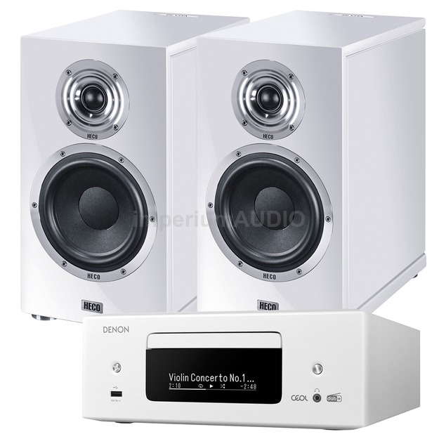 HECO In Vita 3 + Denon RCD-N12 DAB Sieciowy Amplituner Stereo z CD Wi-Fi HEOS HDMI DAB/FM AirPlay 2