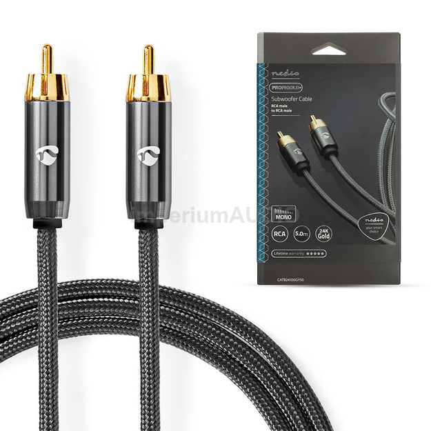 Nedis Profigold Kabel do subwoofera 1x RCA - 1x RCA 5m