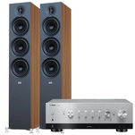 ELAC Debut 3.0 F6.3 Kolumny podłogowe walnut + Yamaha R-N800A Amplituner stereo z MusicCast DAB+ - 2