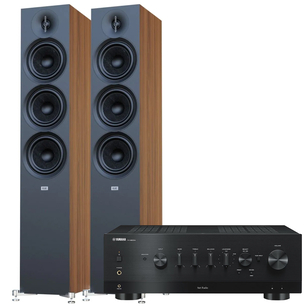 ELAC Debut 3.0 F6.3 Kolumny podłogowe walnut + Yamaha R-N800A Amplituner stereo z MusicCast DAB+
